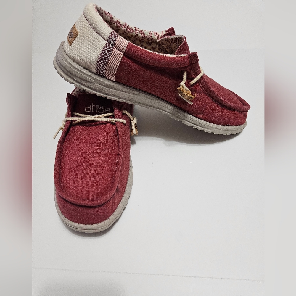 Hey Dude Red Loafers Slip-On Casual Shoes
